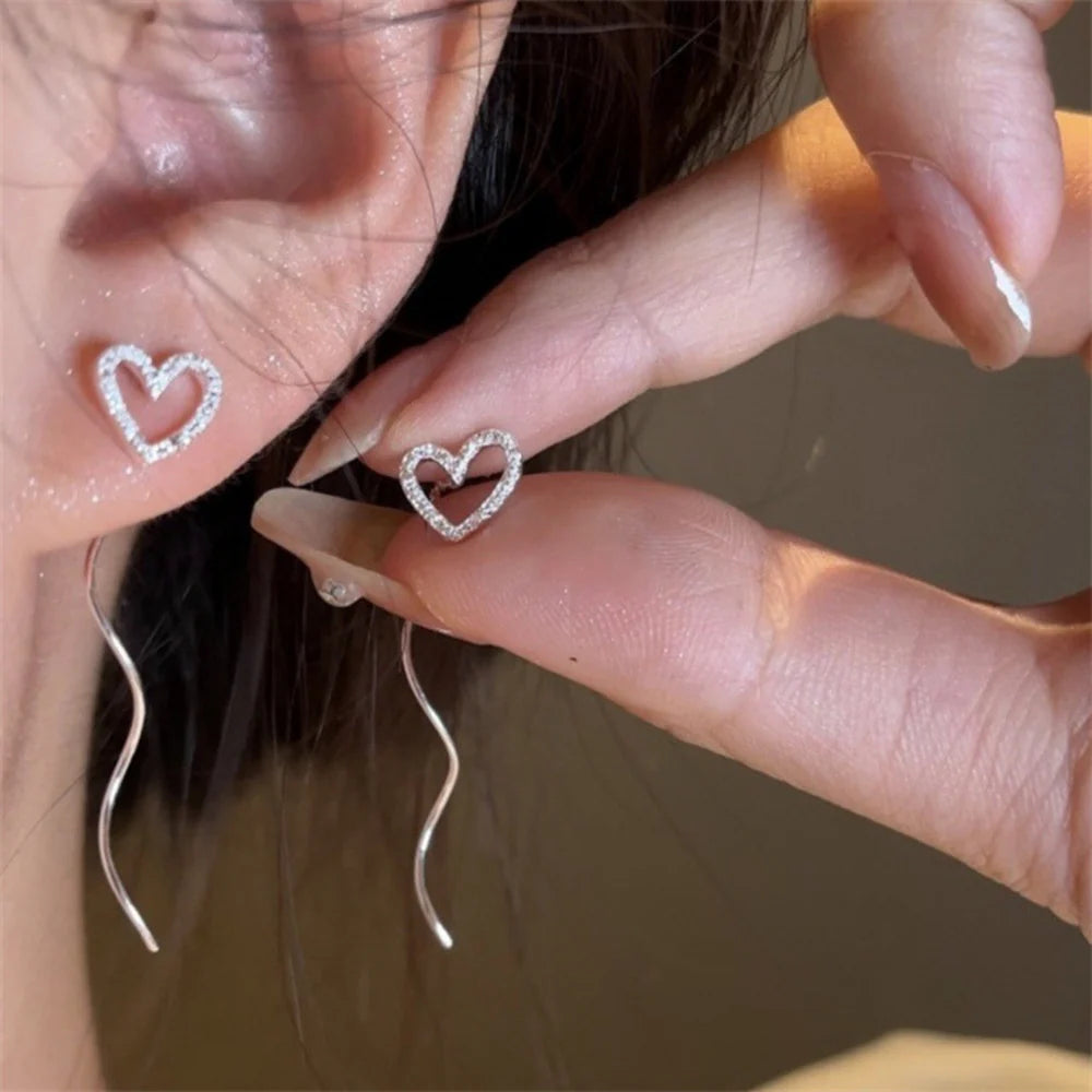 Minimalist Heartline Earrings