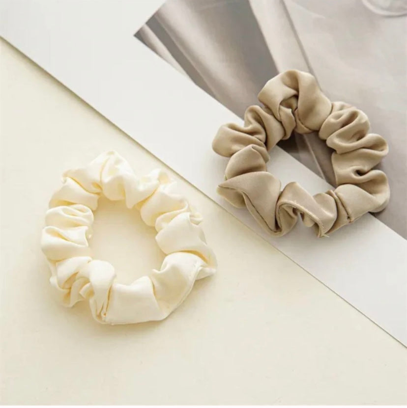Premium Satin Scrunchies (Pack of 5) Soft Hair Ties for Women & Girls