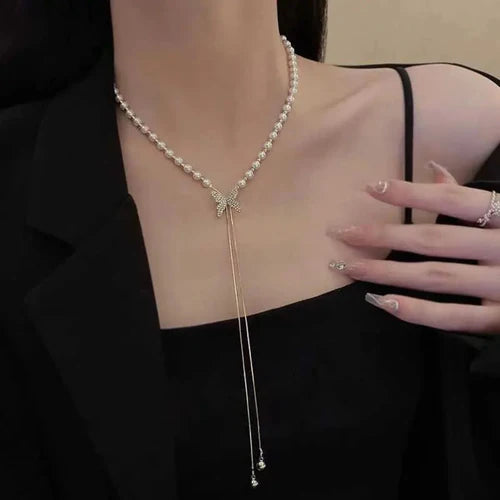 Perky Pearl Butterfly NeckPiece
