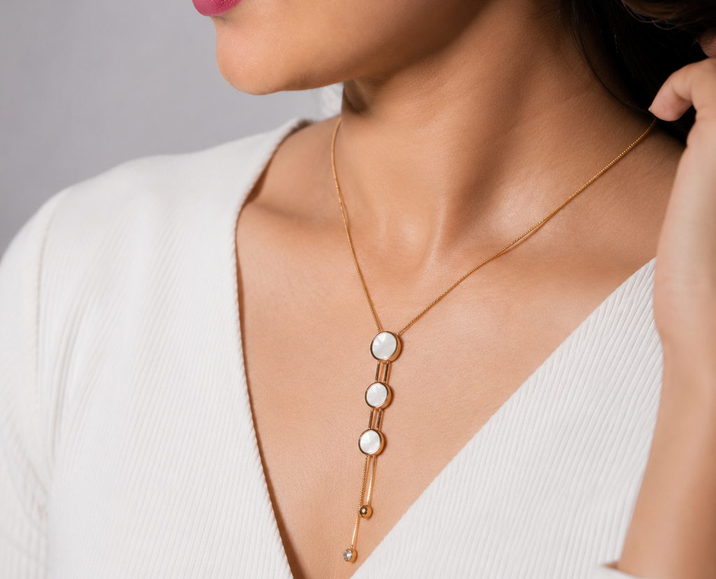 White Shell Drop Necklace