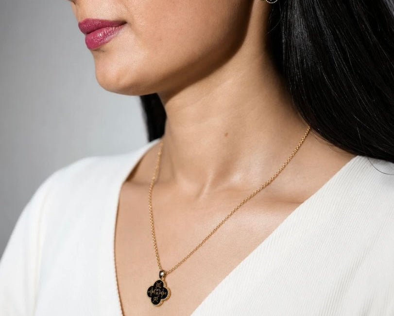 Black Clover Pendant & Earrings Set