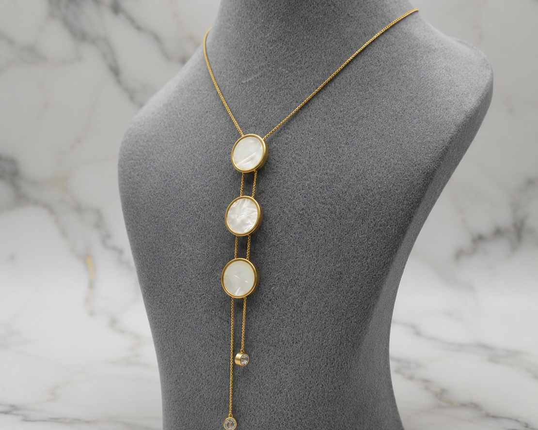 White Shell Drop Necklace