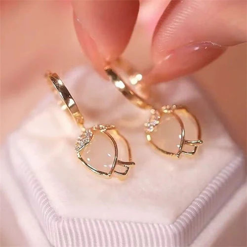 Graceful Tulip Opal Drops Earrings