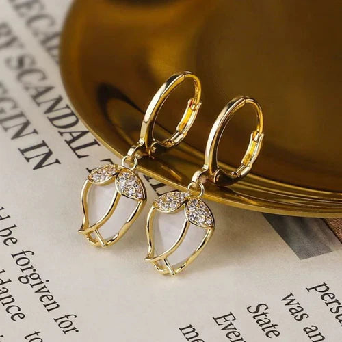Graceful Tulip Opal Drops Earrings
