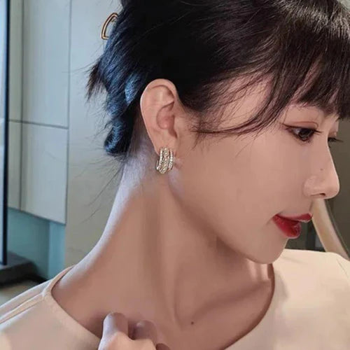 Royal Pearl Hoops Earring