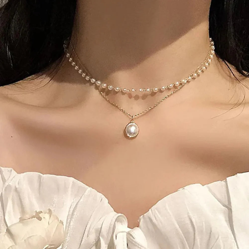 Perky Pearl Layered Necklace